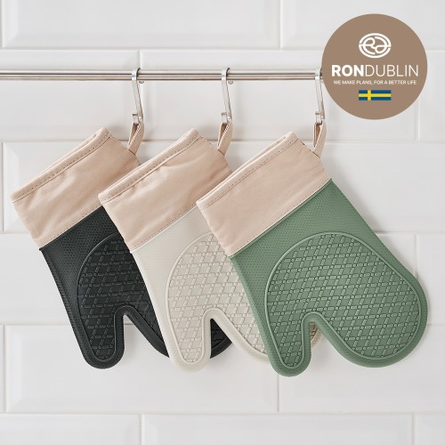 [론더블린] 실리콘 주방장갑 1P (크림/그린/블랙)