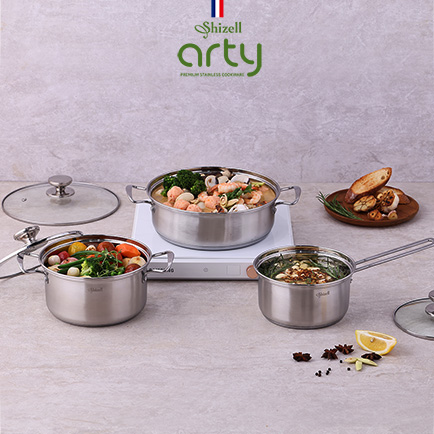 쉬젤 아티스테인레스 IH냄비3종세트 (편수18cm / 양수20cm / 전골26cm)